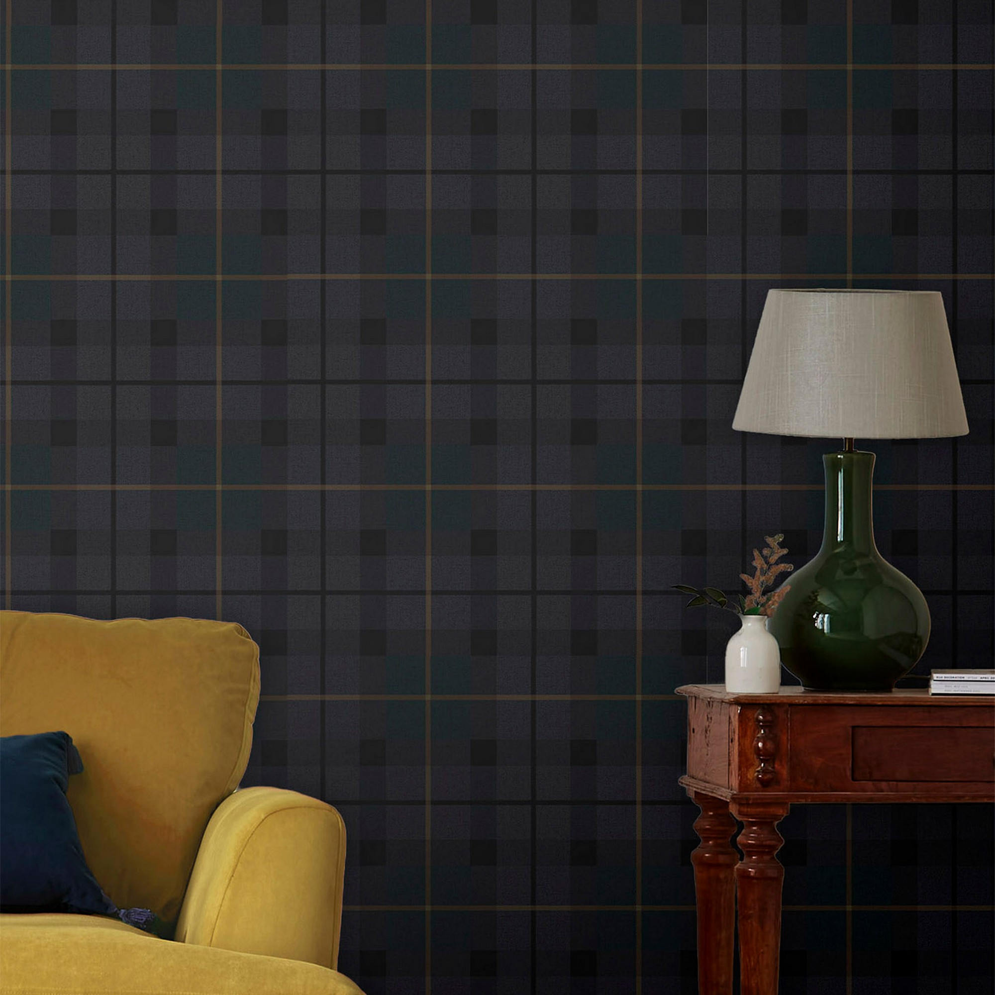 Rothero Check Wallpaper 118556 By Joules In Heritage Green